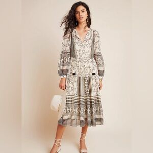 Anthropologie Size L Tiered Midi Dress